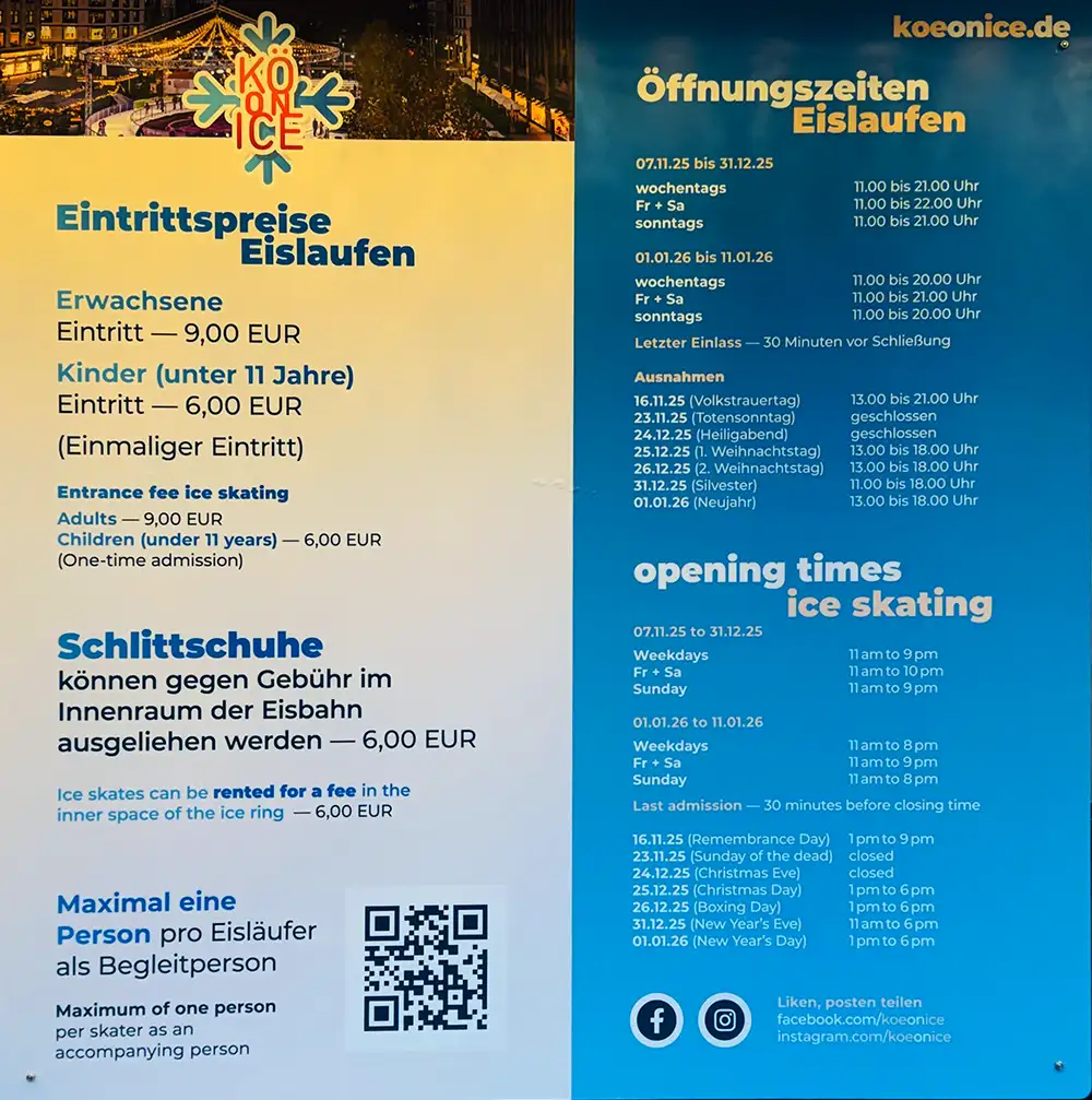 Preise Eislaufbahn 2025