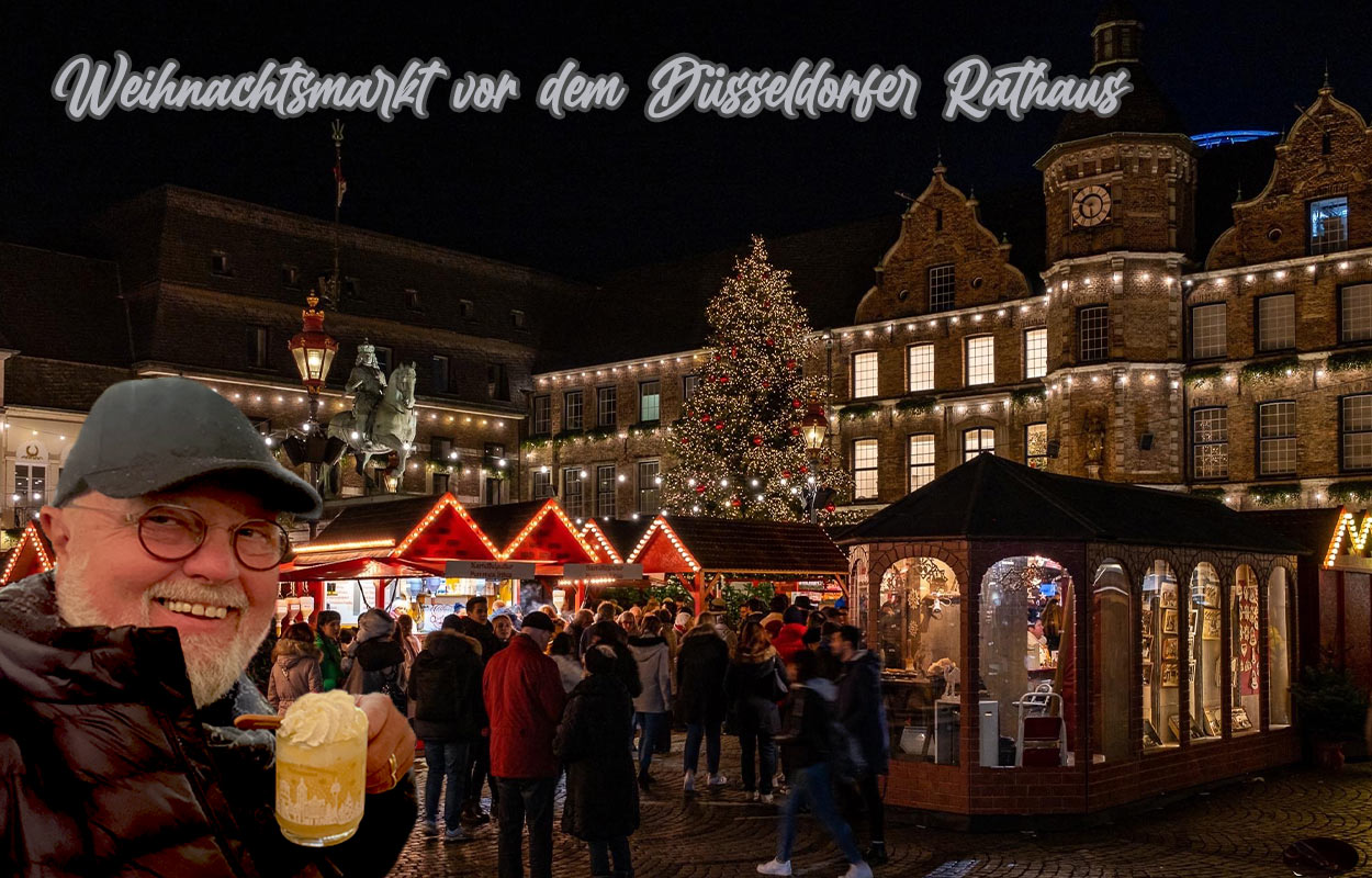 Weihnachtsmarkt vor dem Düsseldorfer Rathaus