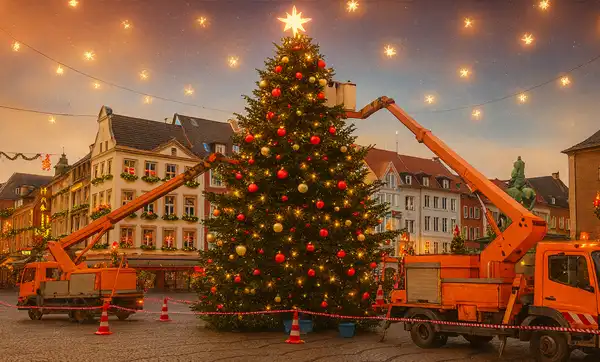 Herkunft des großen Tannenbaums vor dem Düsseldorfer Rathaus