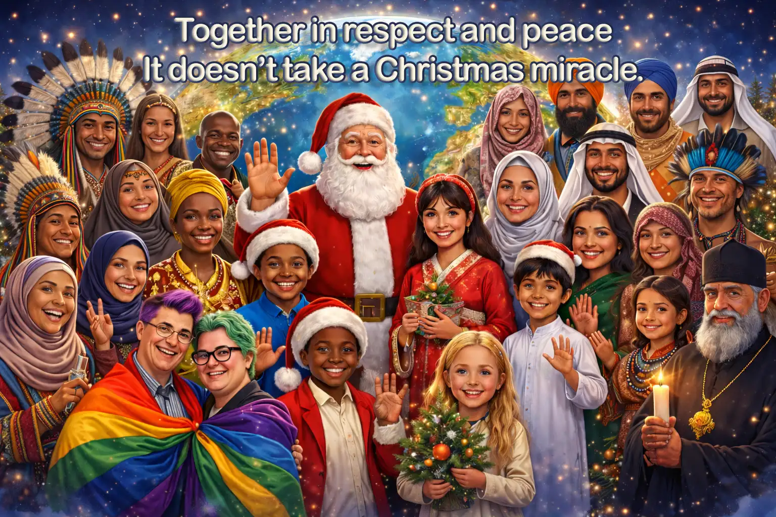 People from around the world united in peace, respect and humanity