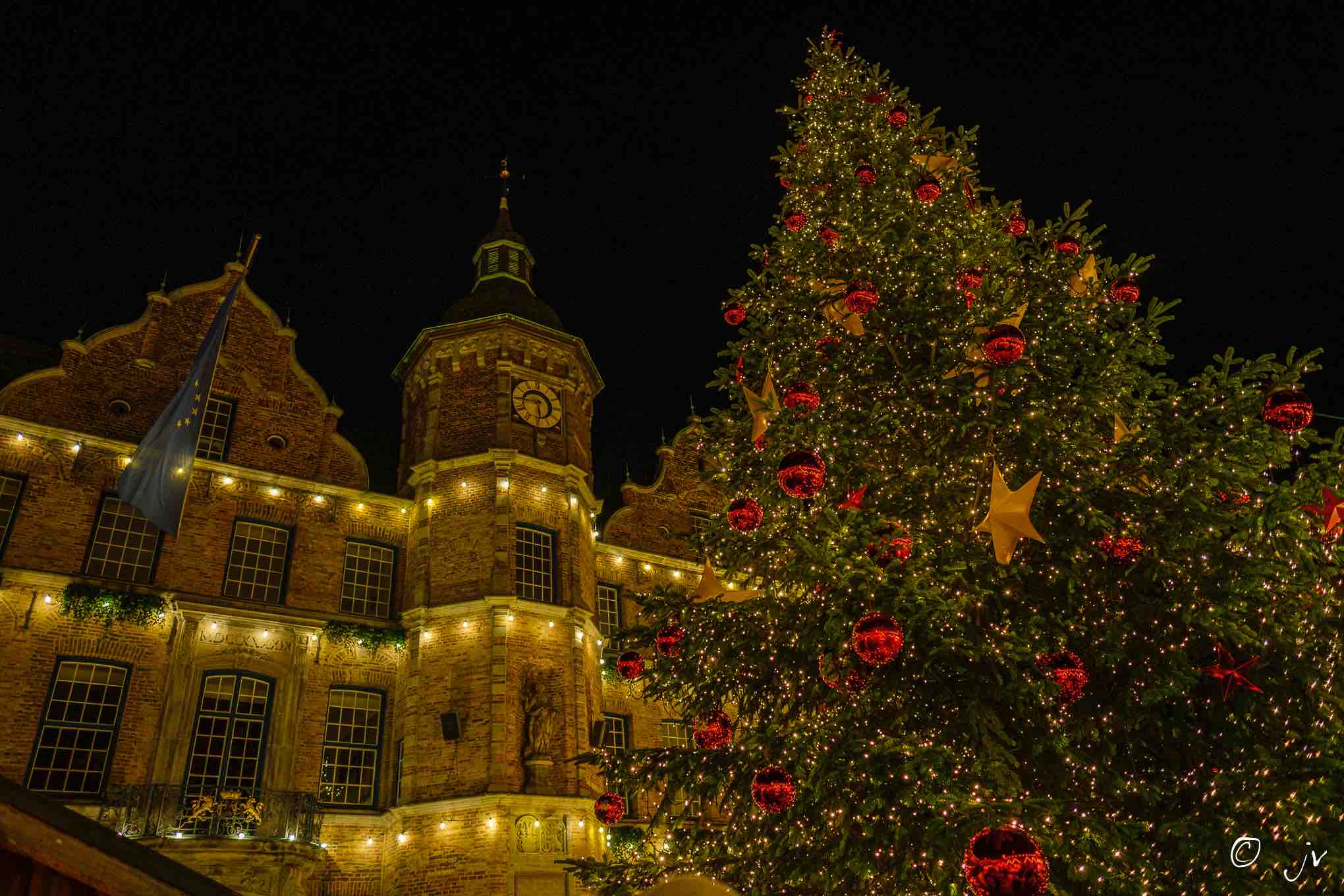 Weihnachtsbaum vor dem Rathaus