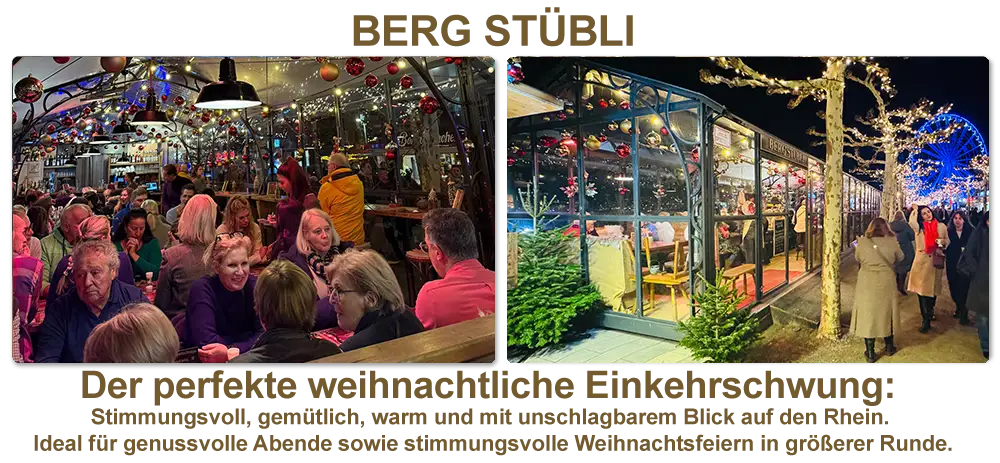 Berg Stübli – gemütlicher Hotspot für einen wunderbaren Abend voller weihnachtlicher Magie am Rhein