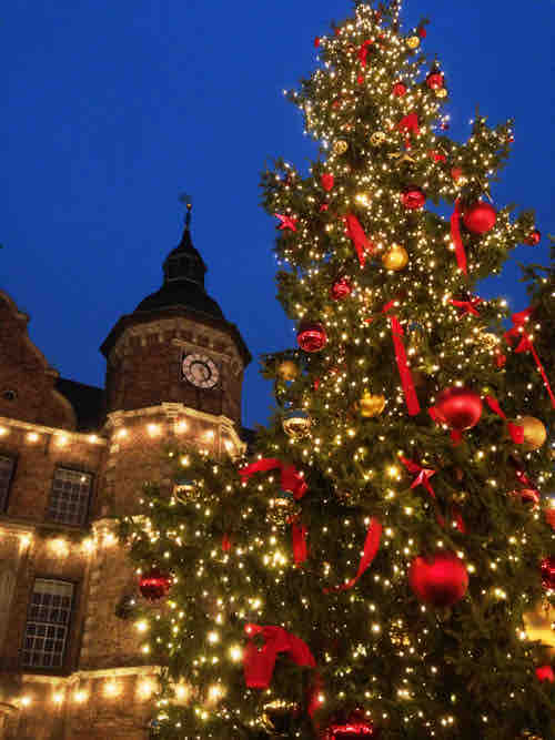 Weihnachtsbaum vor dem Düsseldorfer Rathaus