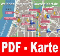 Übersichtsplan der Weihnachtsmärkte in Düsseldorf 2023